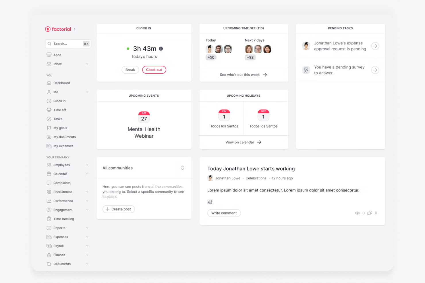 Factorial screenshot - 10 Beste HR-software voor de maakindustrie voor 2026
