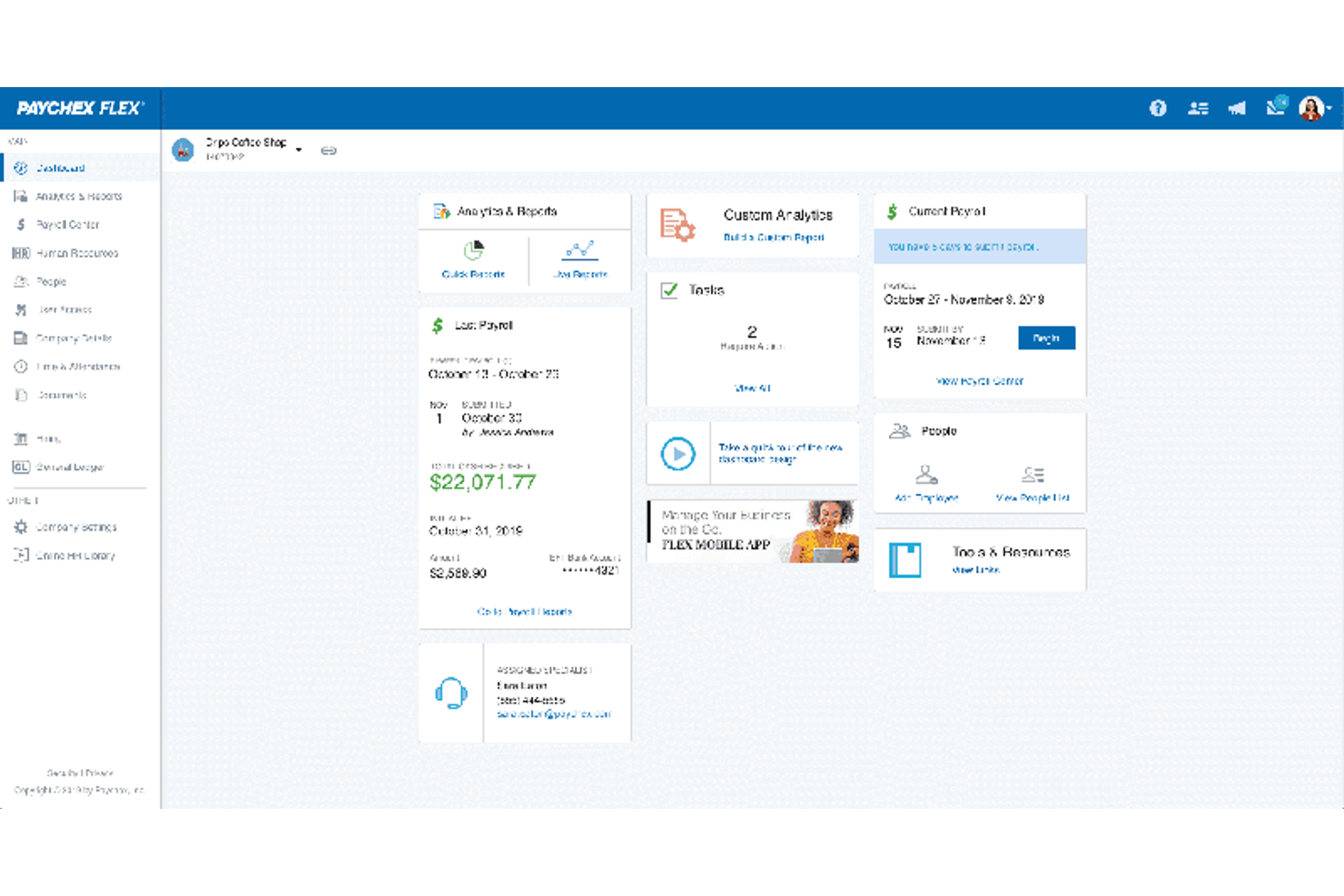 Paychex screenshot - 10 beste HR-compliancesystemen voor kleine bedrijven voor 2026