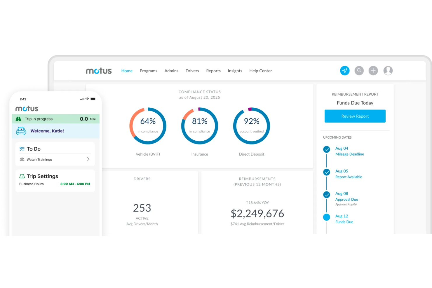 Motus screenshot - 10 softwareprogramma’s voor kilometerregistratie voor 2026