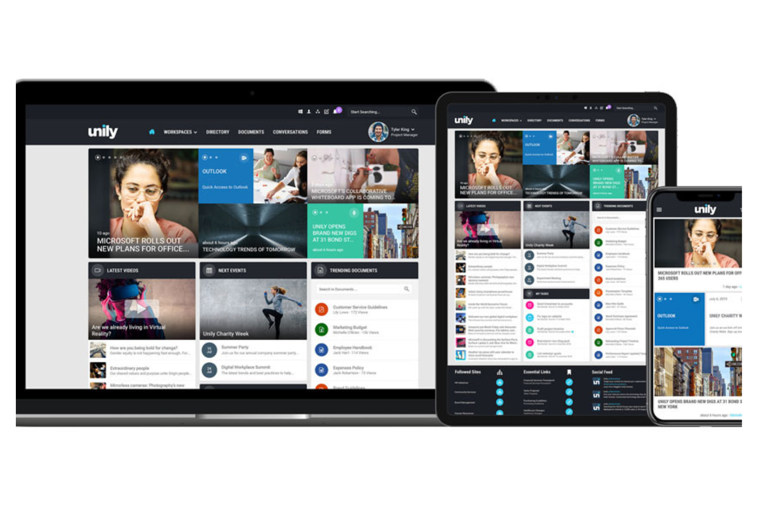 Unily screenshot - 10 interne communicatiemiddelen voor 2026