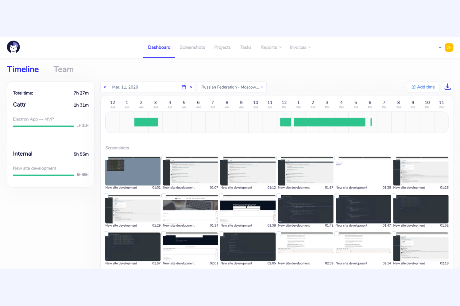 Cattr screenshot - 10 beste openbronsoftware voor werknemersmonitoring in 2026