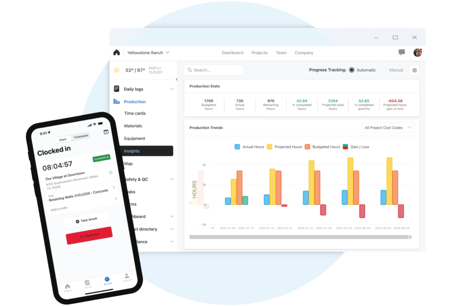 Raken screenshot - 10 beste softwareoplossingen voor personeelsbeheer in de bouw beoordeeld in 2026