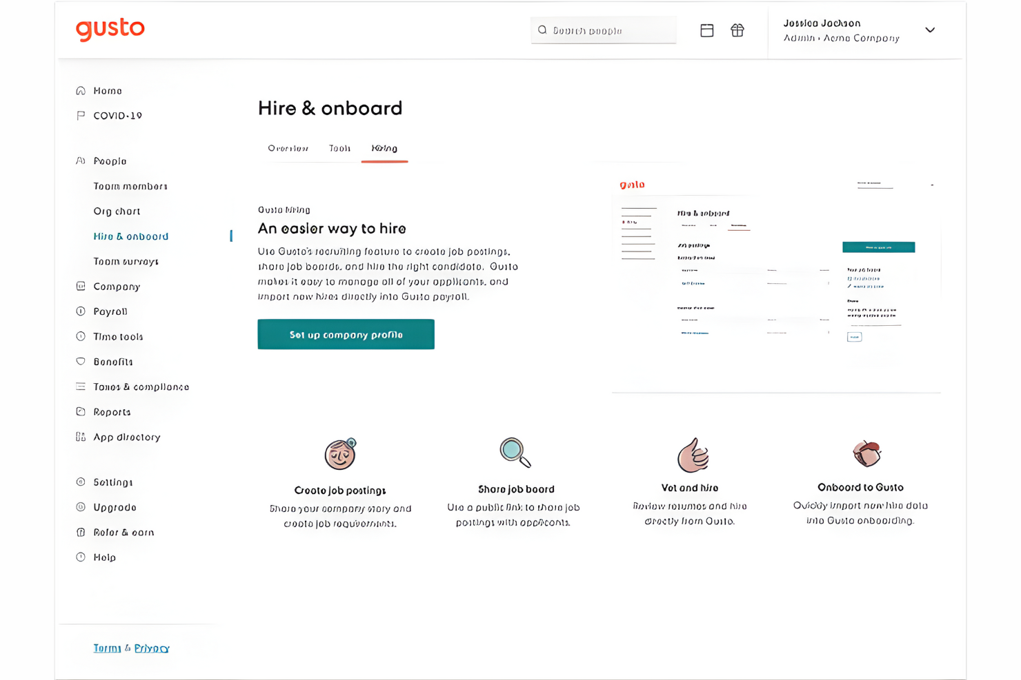 Gusto screenshot - 10 beste HR-software voor non-profitorganisaties beoordeeld in 2026