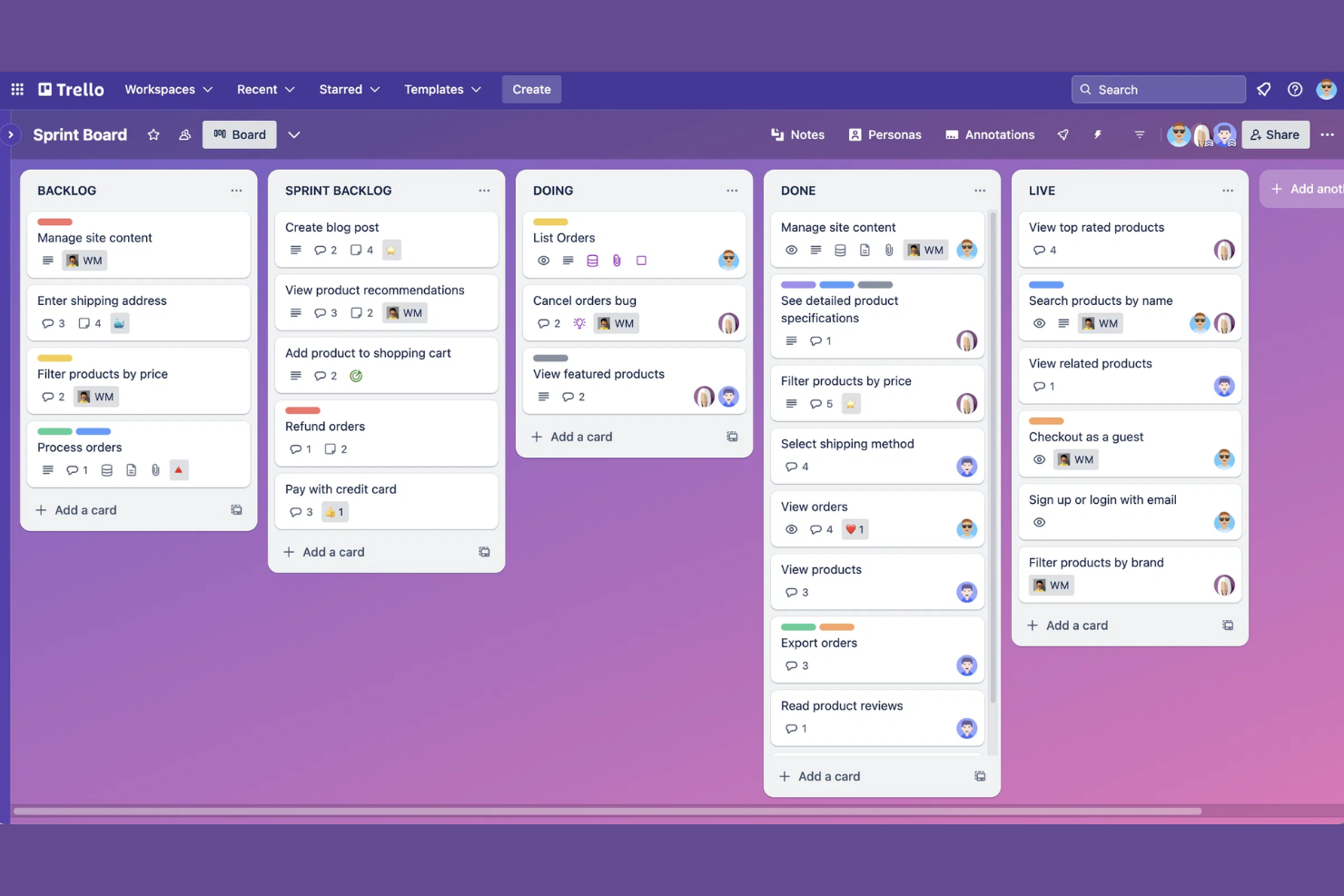 Trello screenshot - De 10 beste softwareoplossingen voor bedrijfsbeheer voor kleine bedrijven beoordeeld in 2026