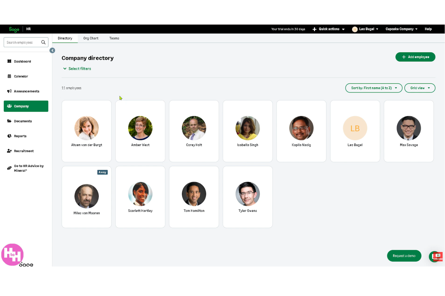 Sage HR screenshot - 10 Beste software voor personeelsbeheer voor kleine bedrijven beoordeeld in 2026