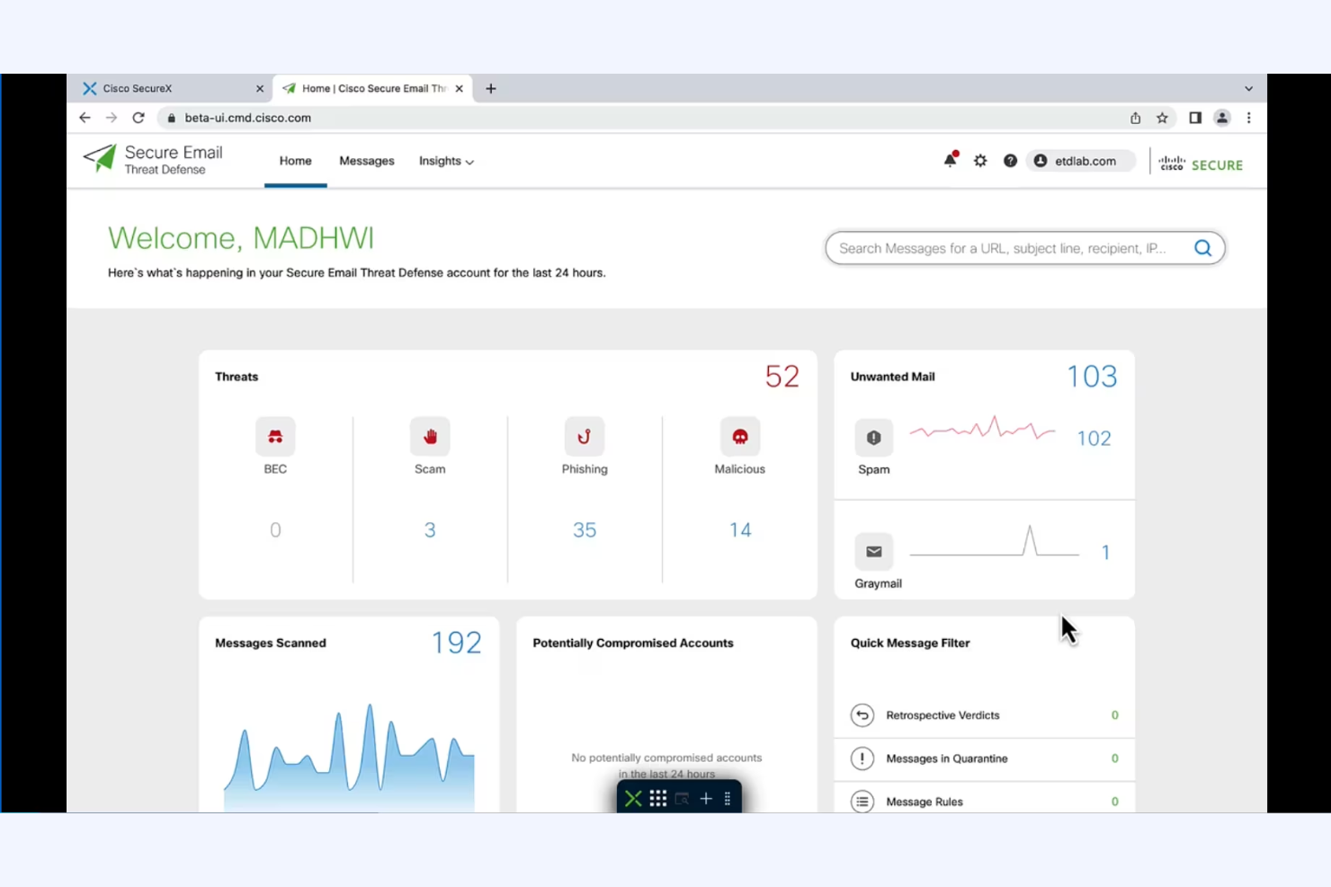 Cisco Secure Email Threat Defense screenshot - 10 beste software voor e-mailmonitoring van werknemers, beoordeeld in 2026