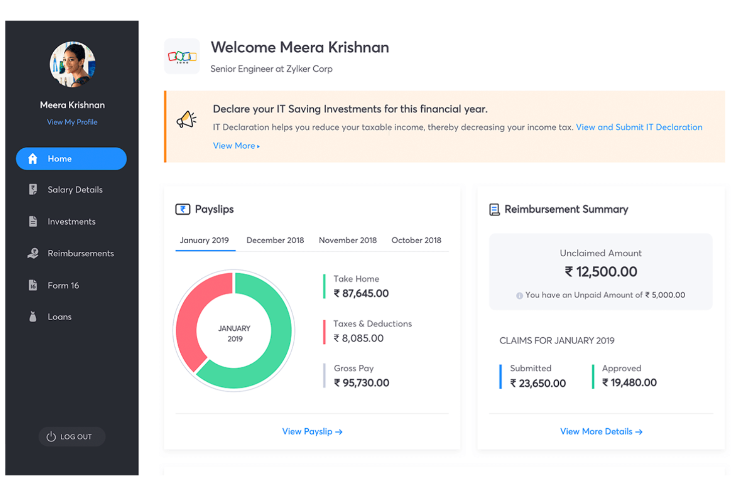 Zoho People screenshot - 10 beste software voor zelfservice voor medewerkers beoordeeld in 2026