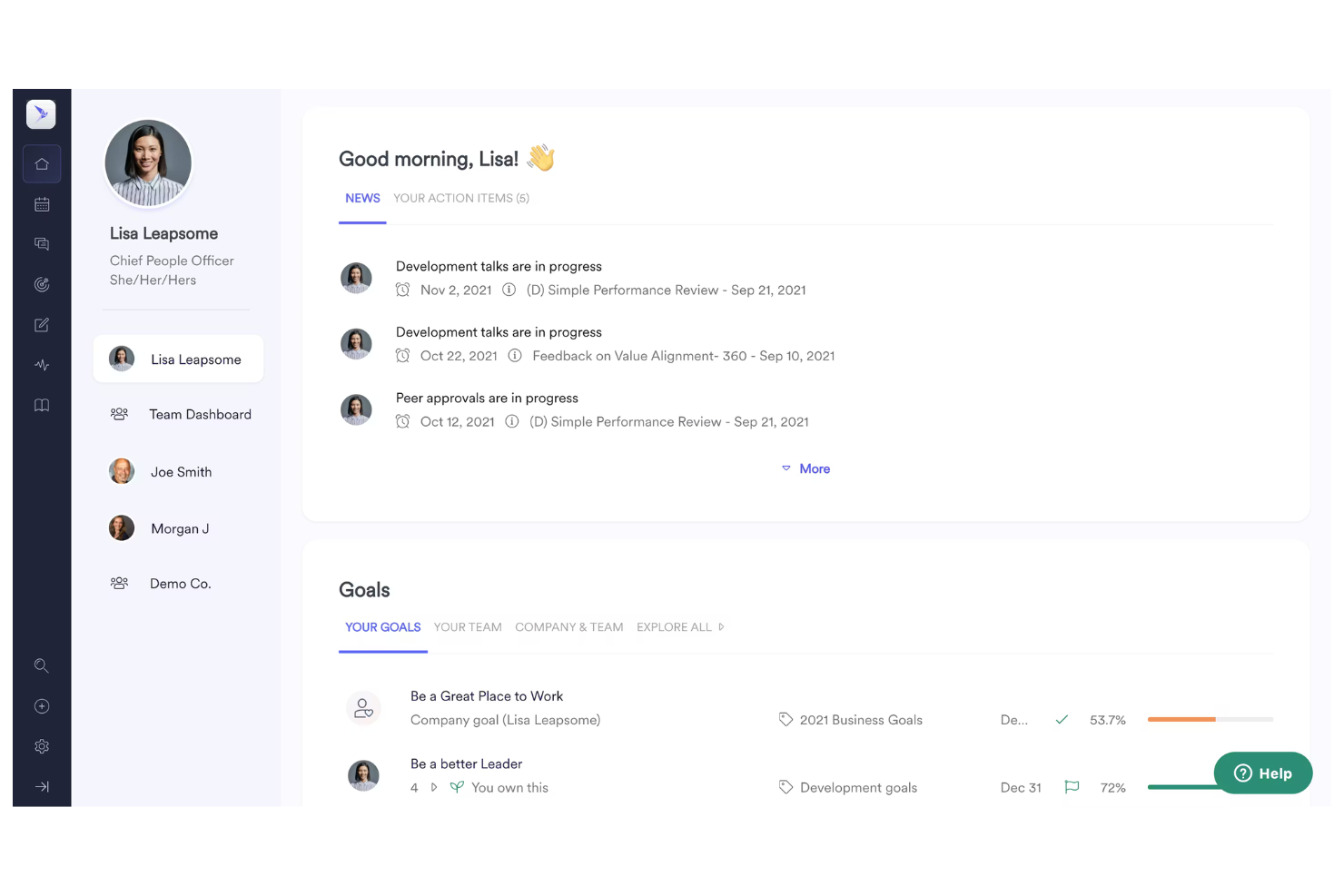 Leapsome screenshot - 10 beste AI-oplossingen voor ondernemingen beoordeeld in 2026