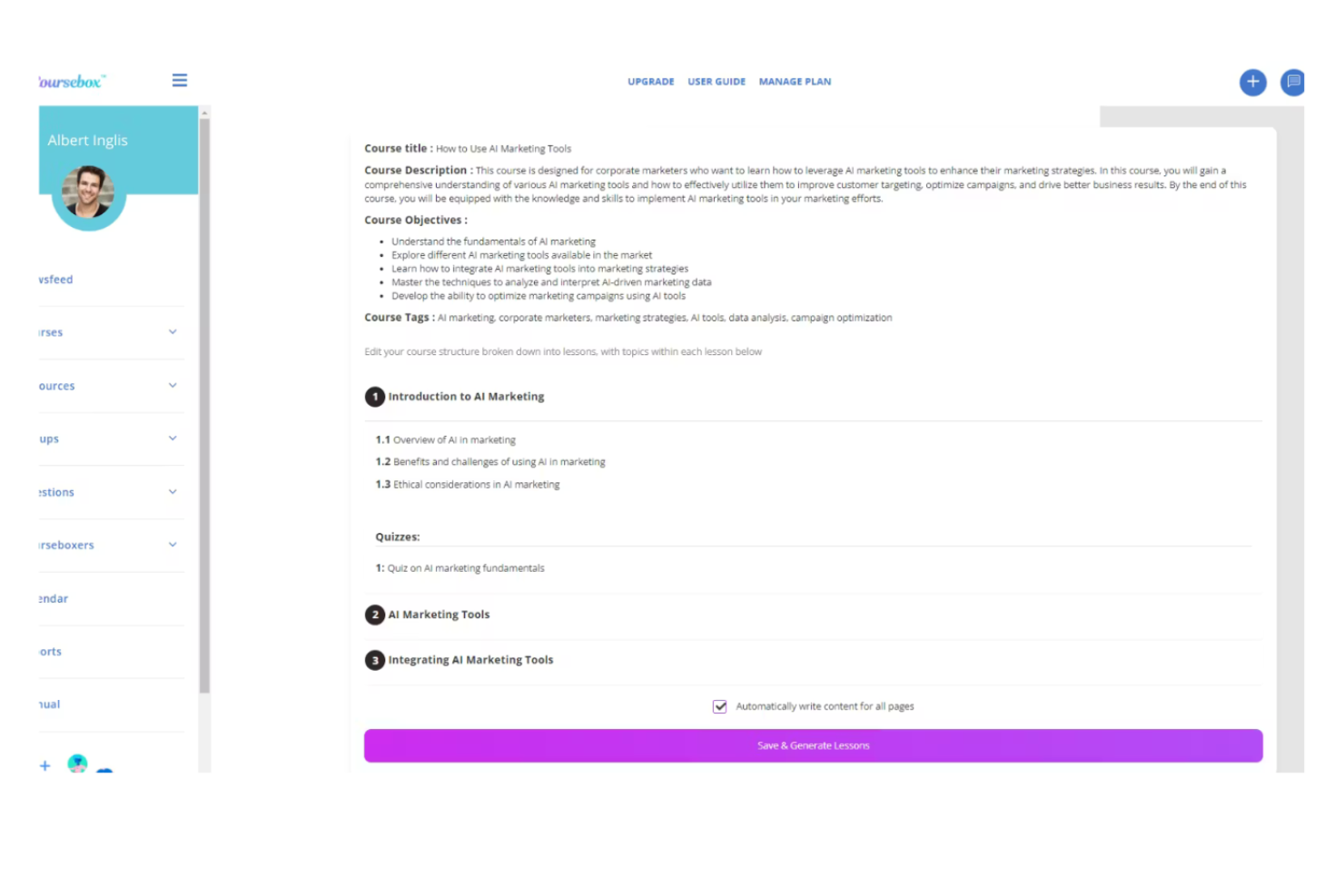 Coursebox AI screenshot - 10 beste AI-feedbacksoftware voor werknemerstraining beoordeeld in 2026