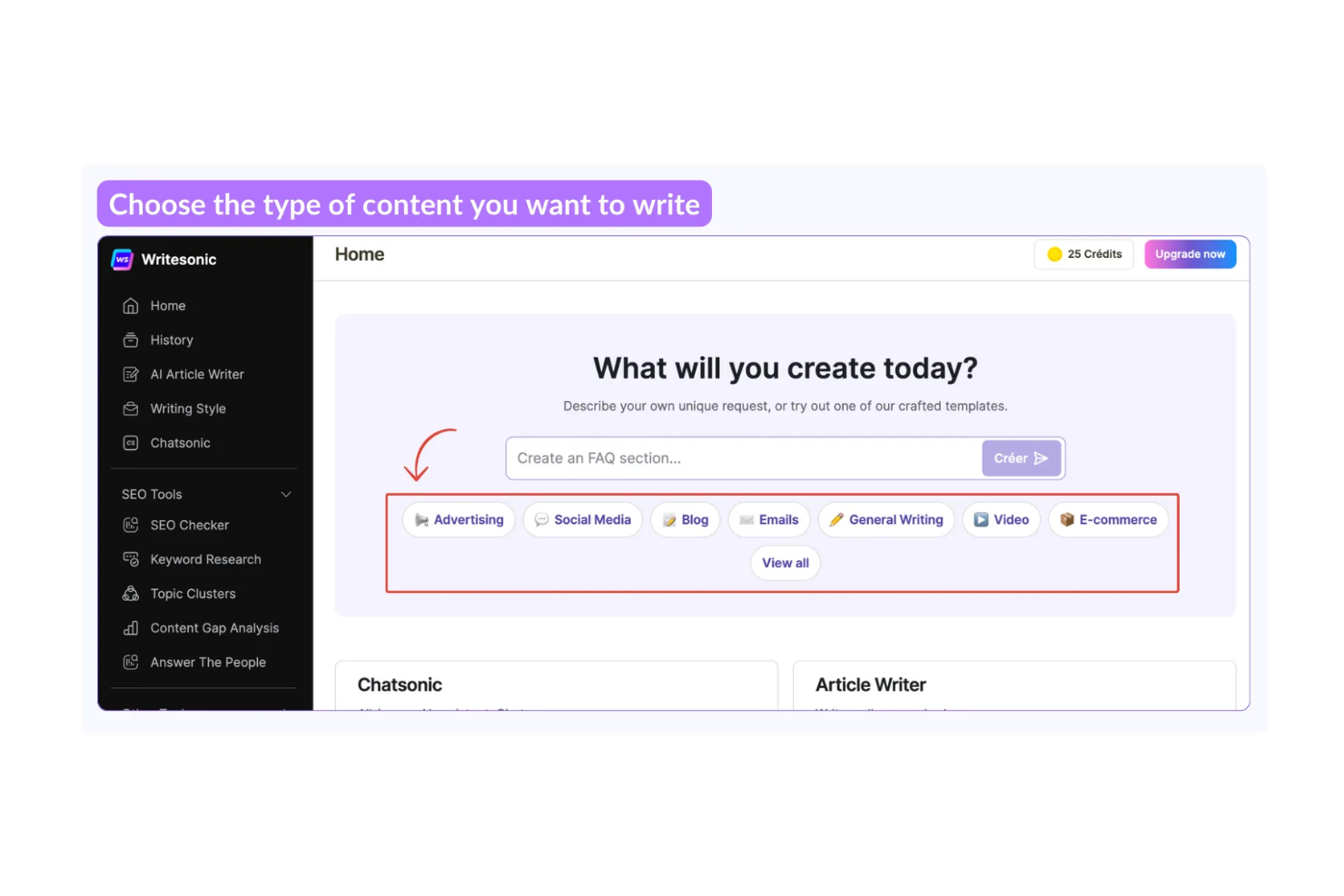 Writesonic screenshot - 10 beste AI-tools voor de werkplek beoordeeld in 2026