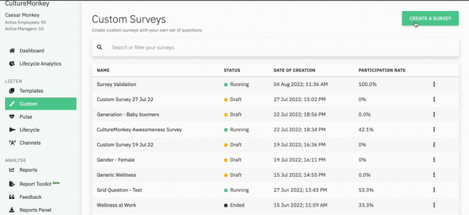 CultureMonkey screenshot - 10 Beste AI-software voor feedback van medewerkers beoordeeld in 2026