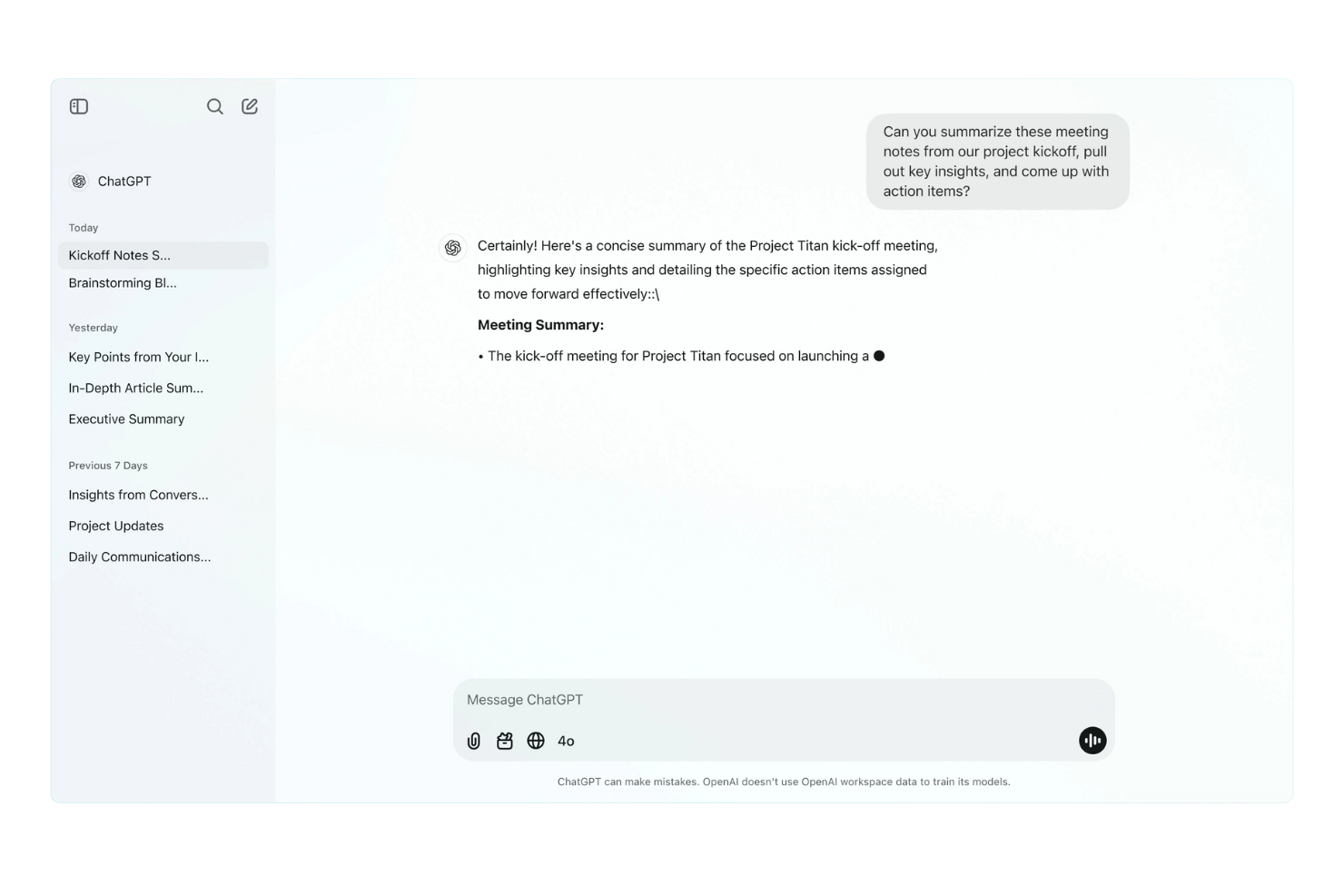 ChatGPT screenshot - 10 beste AI-tools voor de werkplek beoordeeld in 2026
