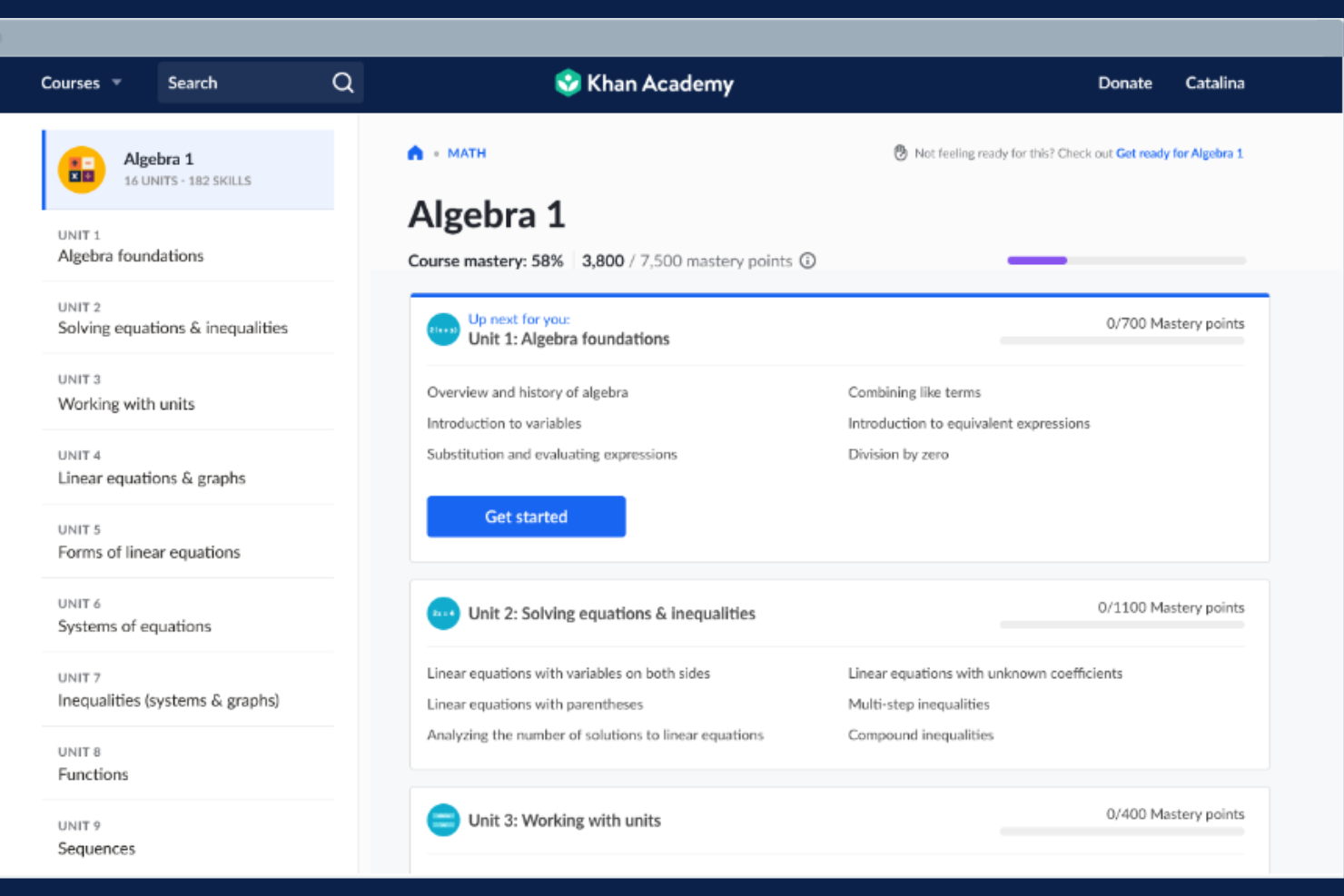 Khan Academy screenshot - 10 beste online leerplatforms in 2026