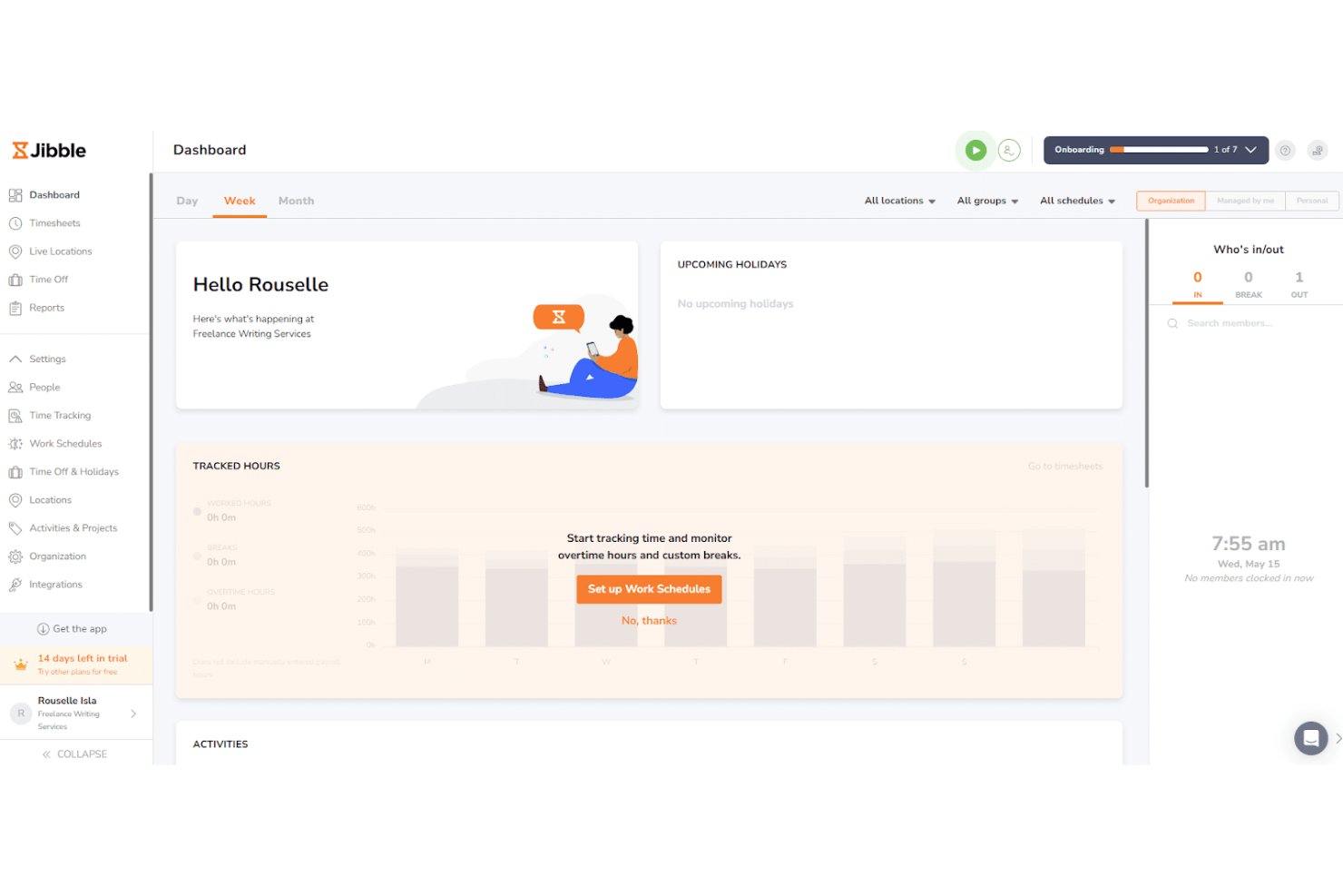 Jibble screenshot - 10 beste gratis software voor werknemersmonitoring, beoordeeld in 2026