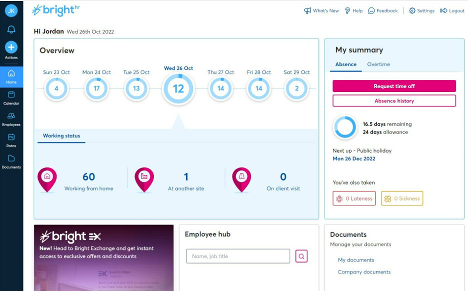 BrightHR screenshot - 10 beste HR-software in het VK beoordeeld in 2026
