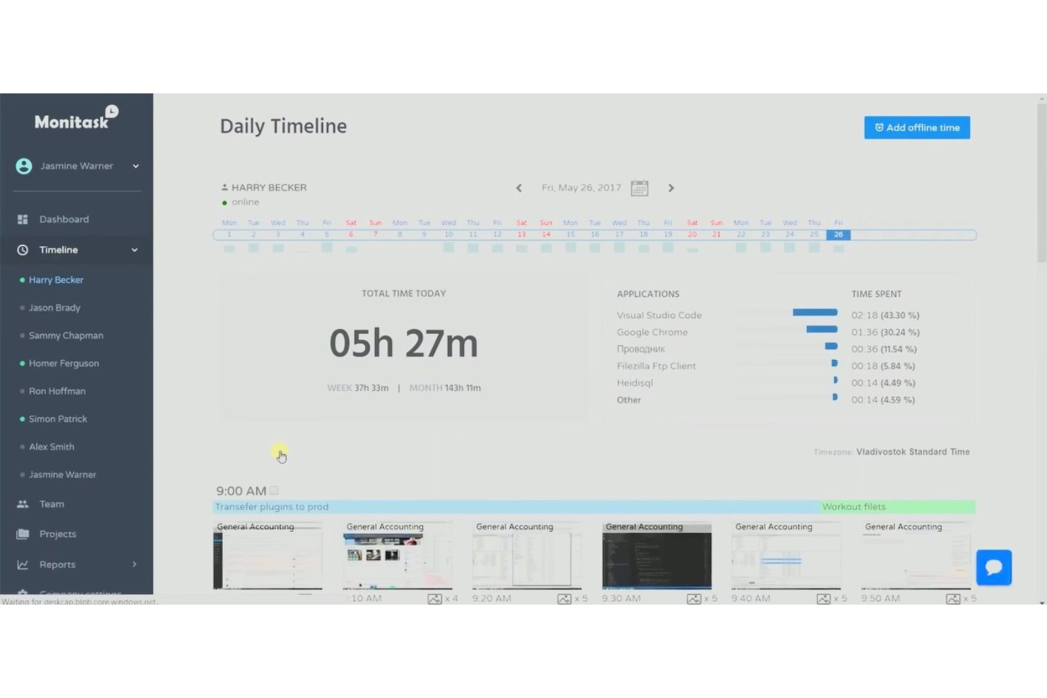 Monitask screenshot - 10 beste gratis software voor werknemersmonitoring, beoordeeld in 2026