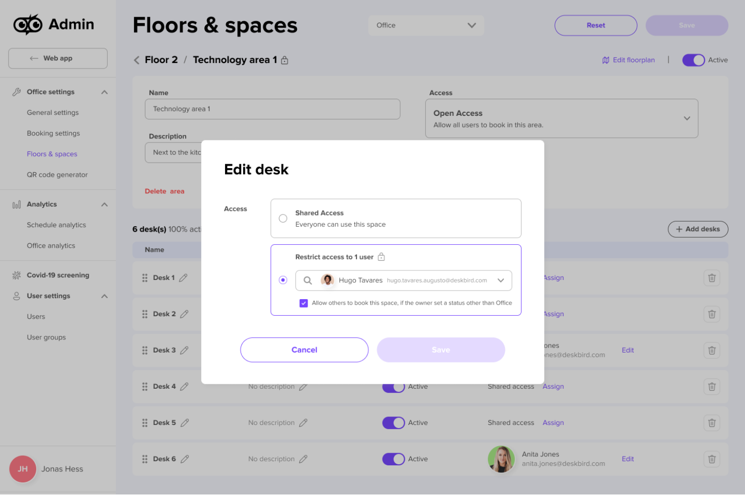 deskbird screenshot - 10 beste AI-software voor het boeken van flexplekken beoordeeld in 2026
