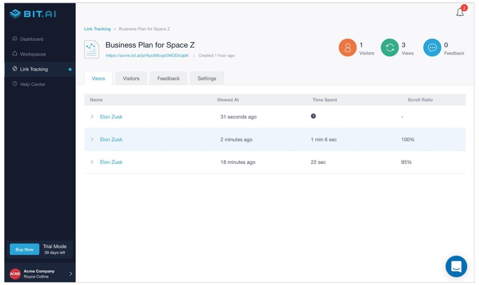 Bit.ai screenshot - 10 beste AI-kennisbeheersoftware beoordeeld in 2026