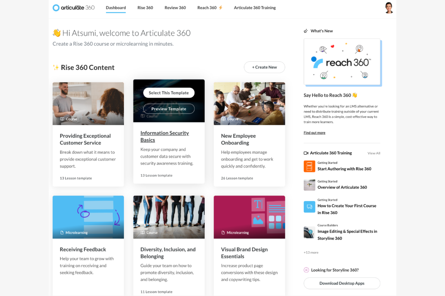 Articulate 360 screenshot - 10 beste AI-tools voor leiderschapsontwikkeling beoordeeld in 2026