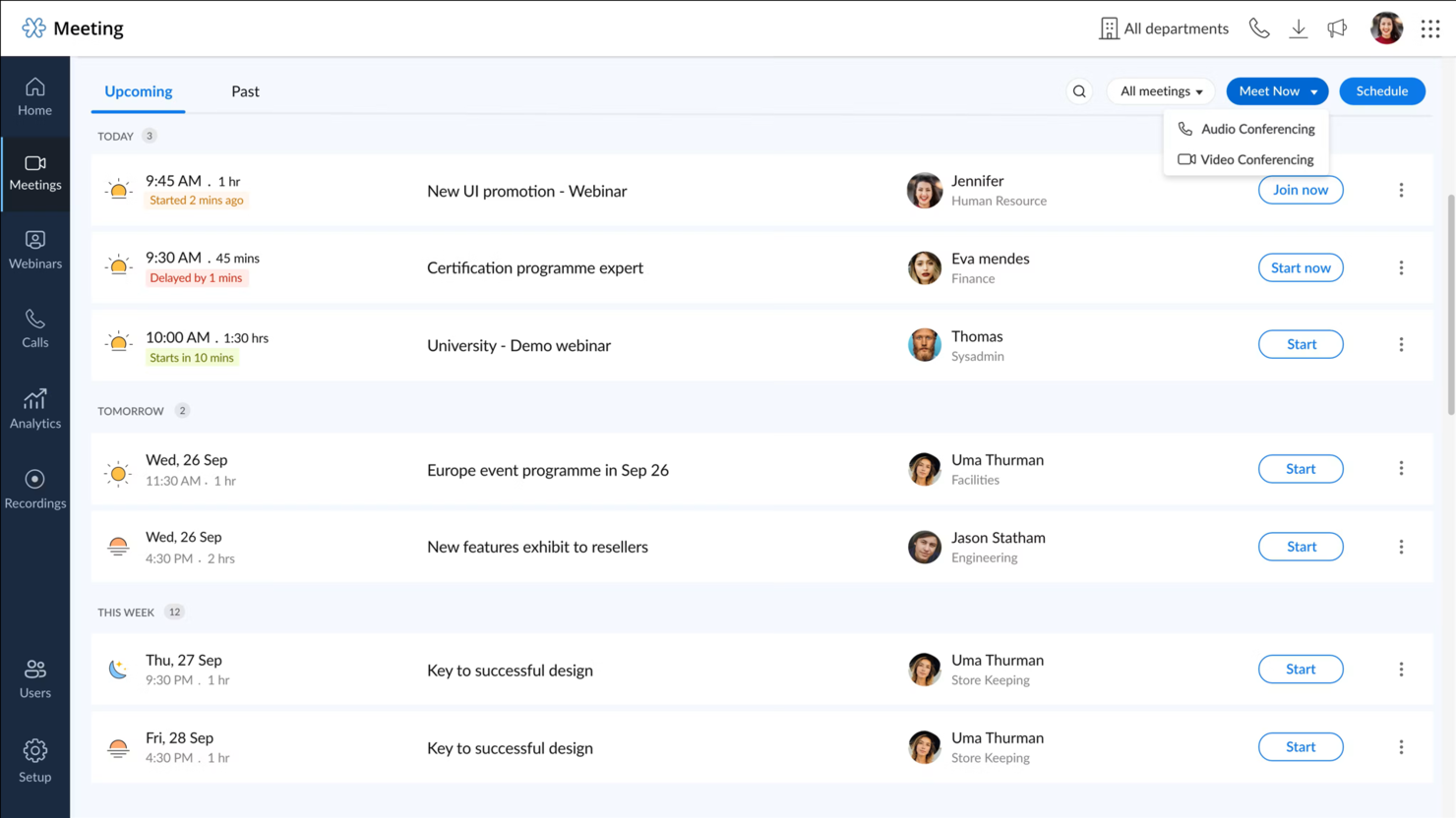 Zoho Meeting screenshot - 10 beste software voor het plannen van vergaderingen van 2026