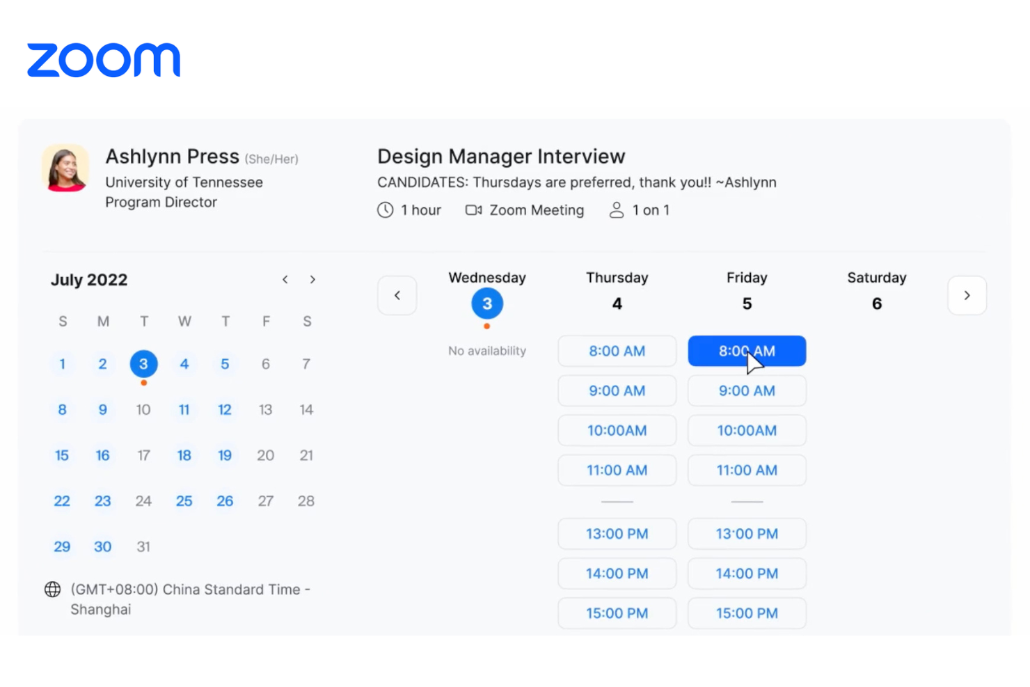 Zoom Scheduler screenshot - 10 beste software voor het plannen van vergaderingen van 2026