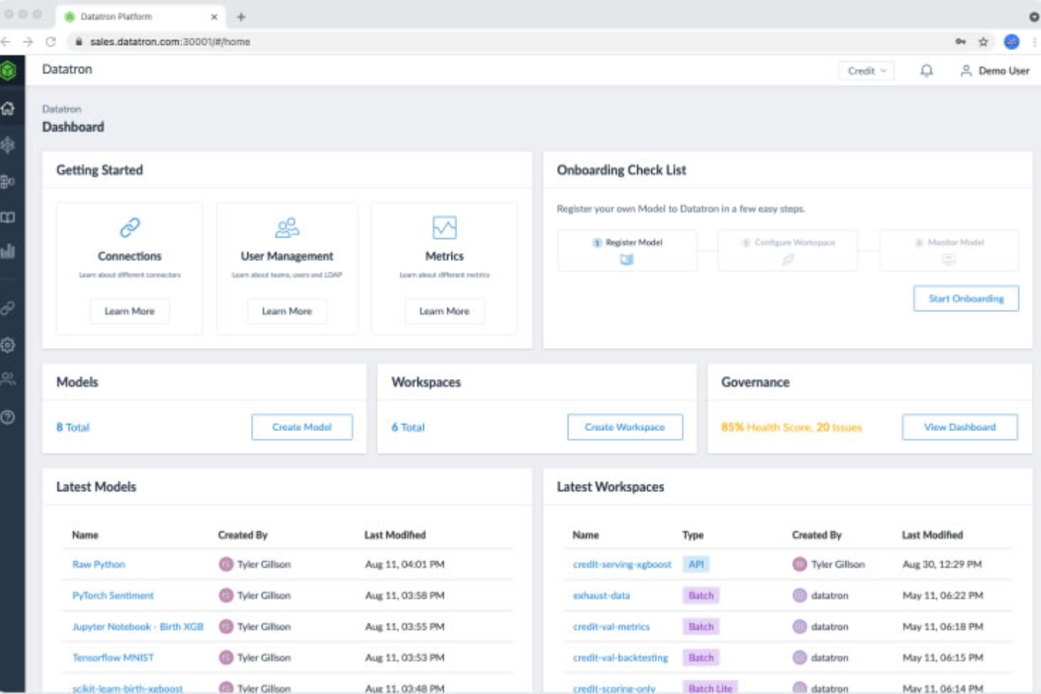 Datatron screenshot - 10 beste hulpmiddelen voor AI-governance beoordeeld in 2026