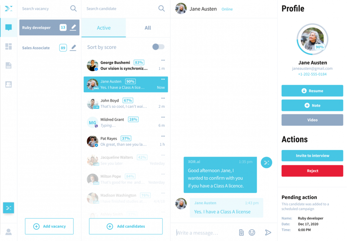 XOR screenshot - 10 Beste HR-chatbots beoordeeld in 2026