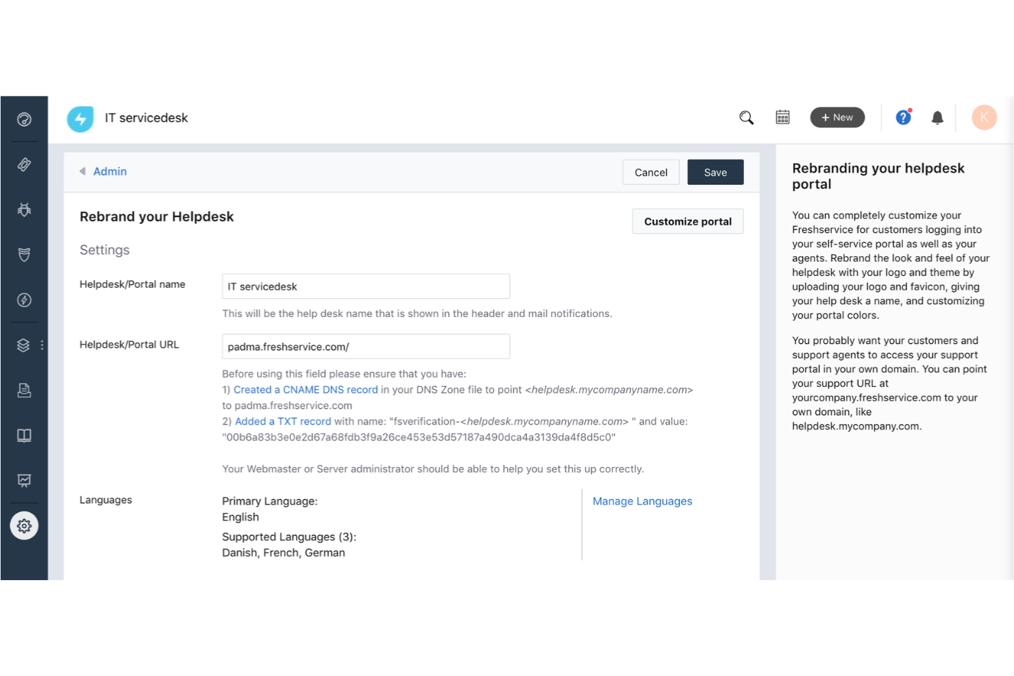 Freshservice screenshot - 10 beste tools en software voor verandermanagement van 2026