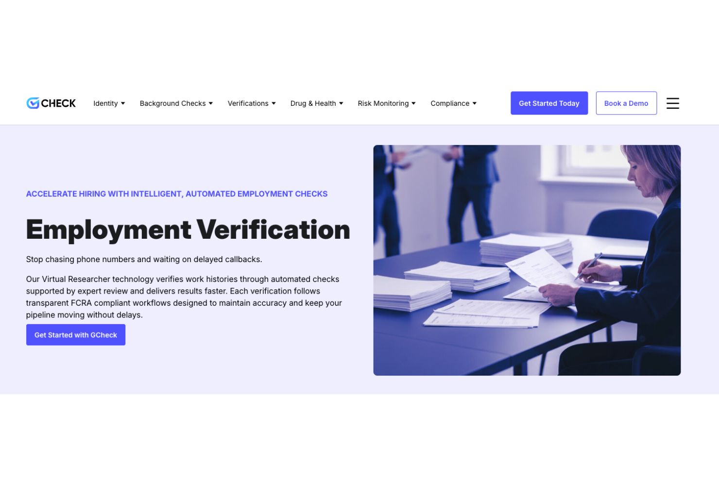 GCheck screenshot - 10 van de beste werknemersverificatieservices beoordeeld in 2026