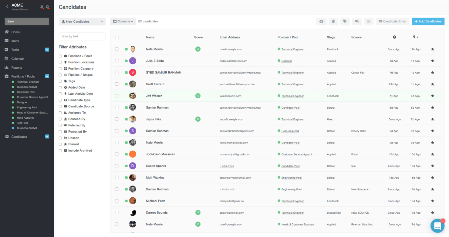 Breezy HR screenshot - 10 beste alternatieven voor JazzHR beoordeeld in 2026