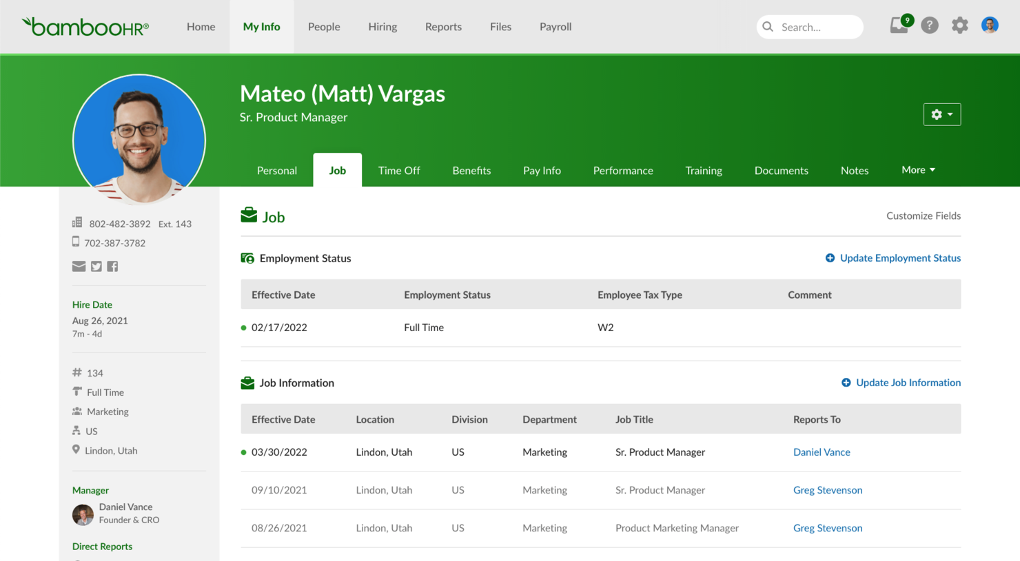 BambooHR screenshot - 10 beste alternatieven voor PeopleGuru beoordeeld in 2026