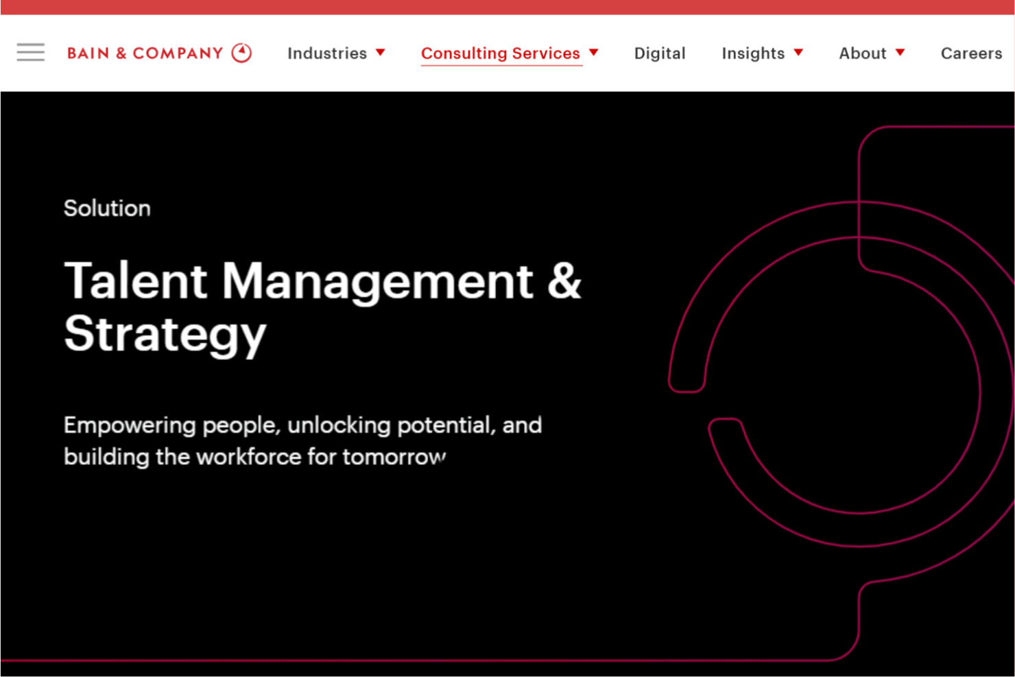 Bain &amp; Company screenshot - 10 beste consultants voor talentmanagement beoordeeld in 2026