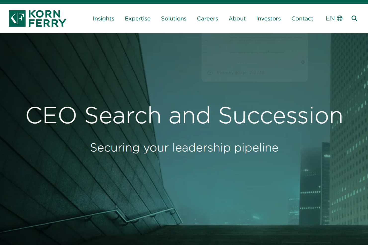 Korn Ferry screenshot - 10 beste wervingsbureaus voor CEO’s beoordeeld in 2026