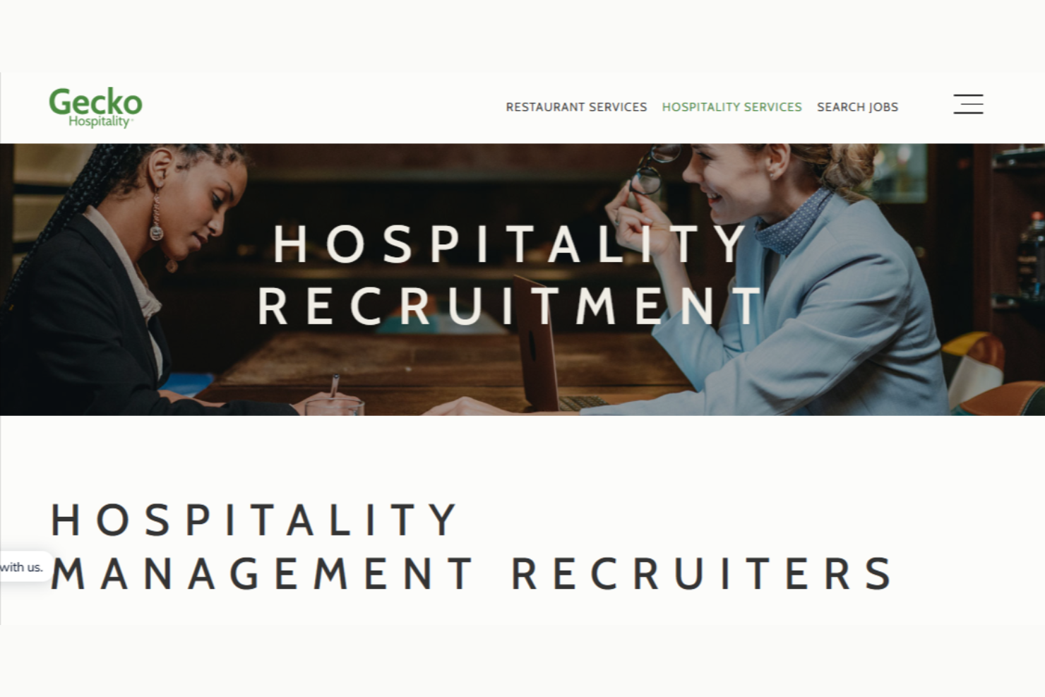 Gecko Hospitality screenshot - 10 Beste wervingsbureaus voor de horeca beoordeeld in 2026