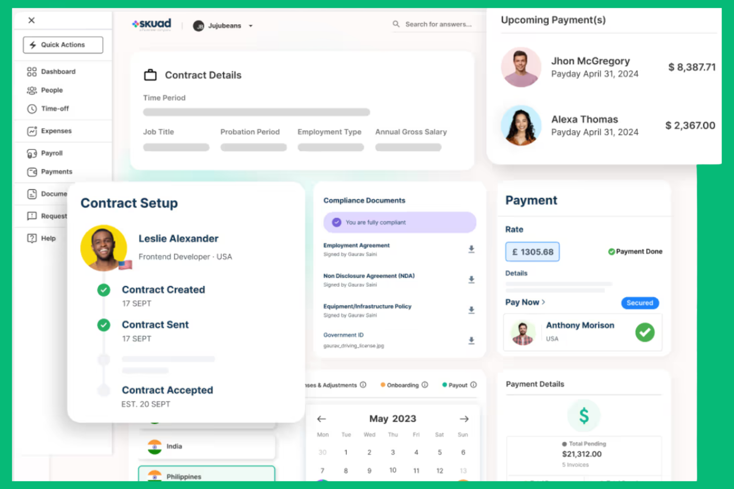 Payoneer WFM screenshot - 10 beste AOR- en COR-diensten van 2026: beoordeeld