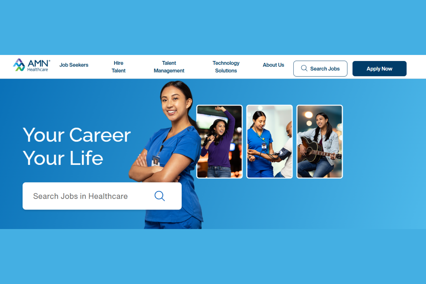 AMN Healthcare screenshot - 10 beste recruitmentbedrijven voor de gezondheidszorg beoordeeld in 2026