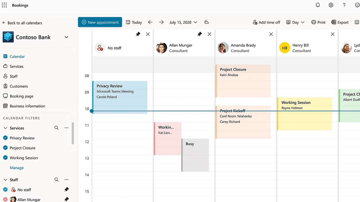 Microsoft Bookings screenshot - 10 beste software voor het plannen van vergaderingen van 2026