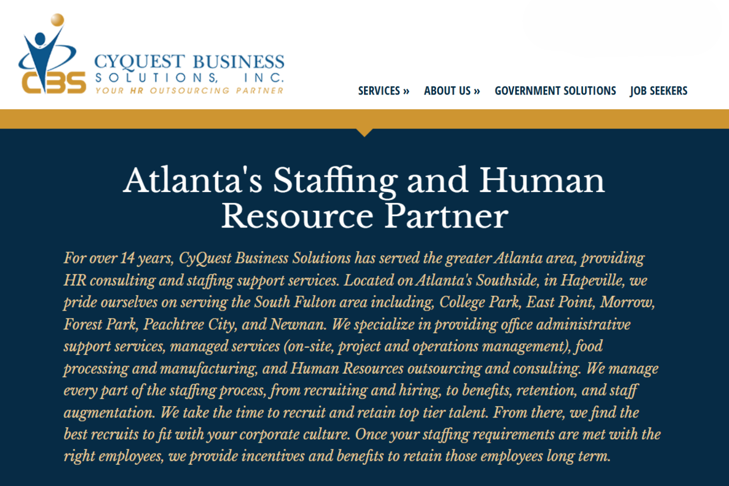 CyQuest Business Solutions screenshot - 10 Beste HR-adviesbureaus in Atlanta beoordeeld in 2026