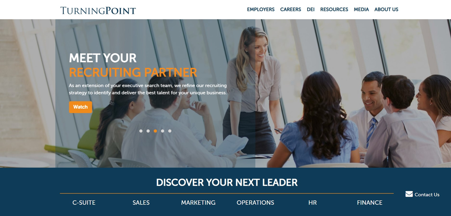 TurningPoint Executive Search screenshot - 10 beste wervingsbureaus voor verkoop beoordeeld in 2026