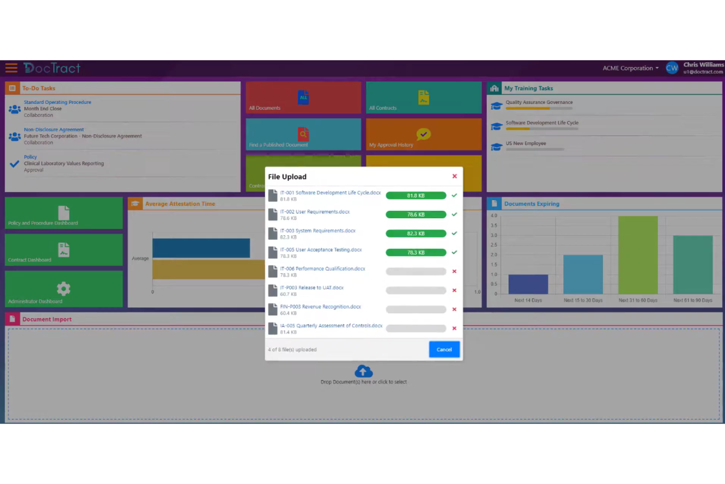 DocTract screenshot - 10 beste software voor beleidsbeheer van 2026: beoordeeld