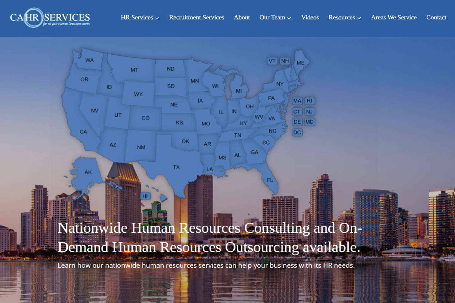CA HR Services screenshot - 10 beste HR-adviesbureaus in Californië beoordeeld in 2026
