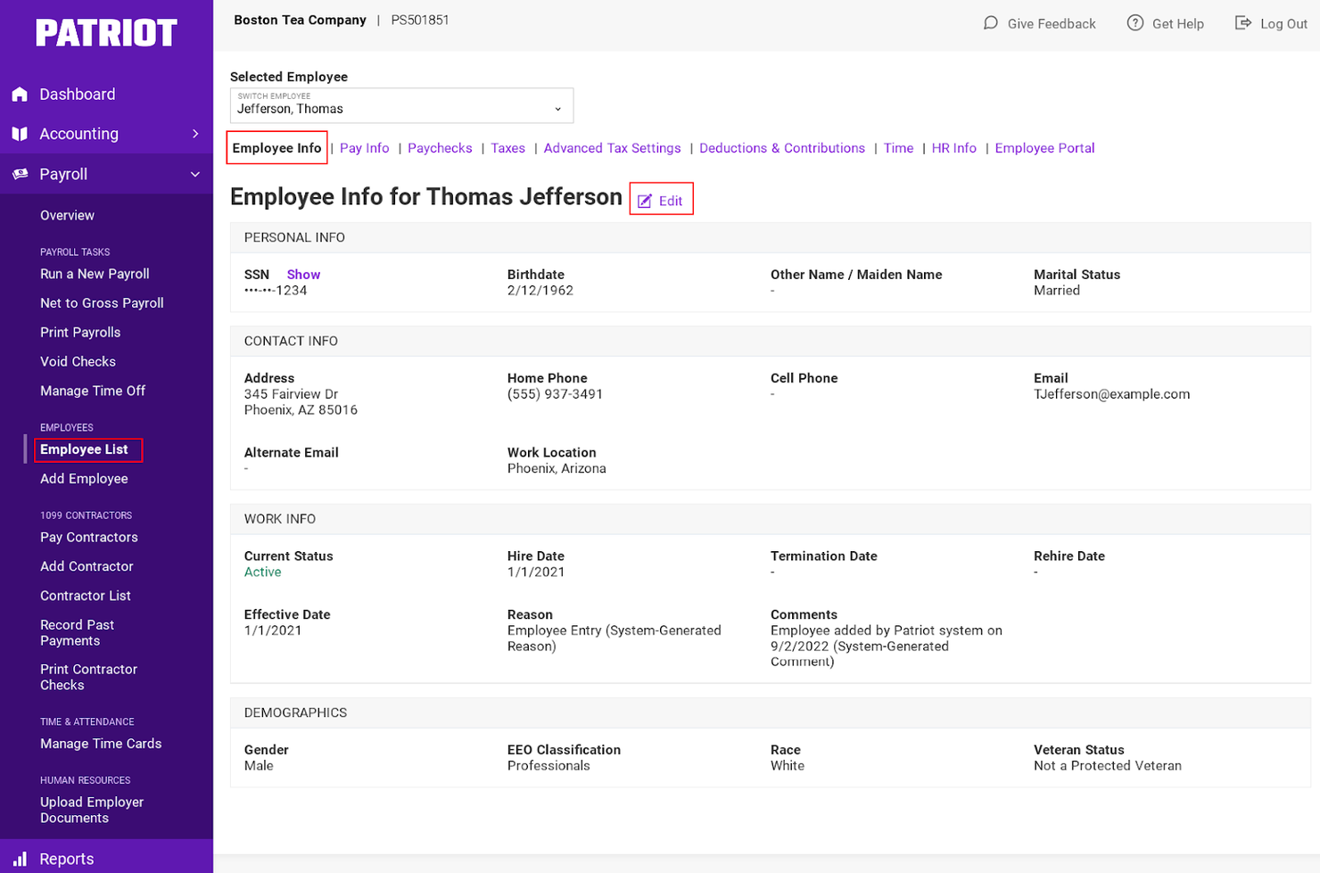 Patriot Payroll screenshot - 10 beste Zoho-alternatieven beoordeeld in 2026