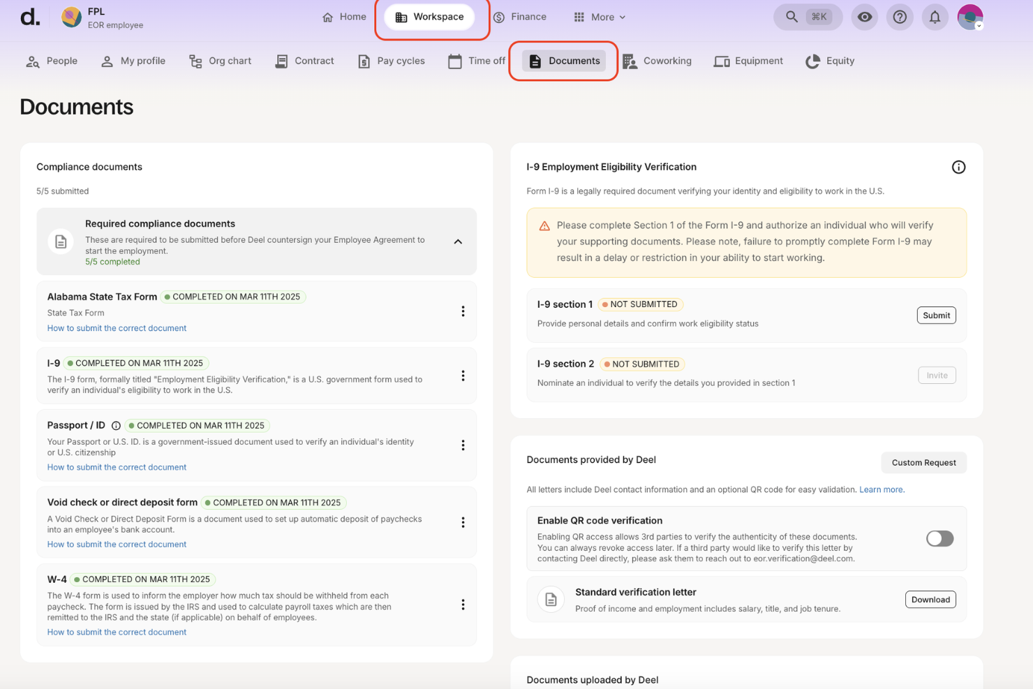 Deel HR screenshot - 10 beste software voor beleidsbeheer van 2026: beoordeeld