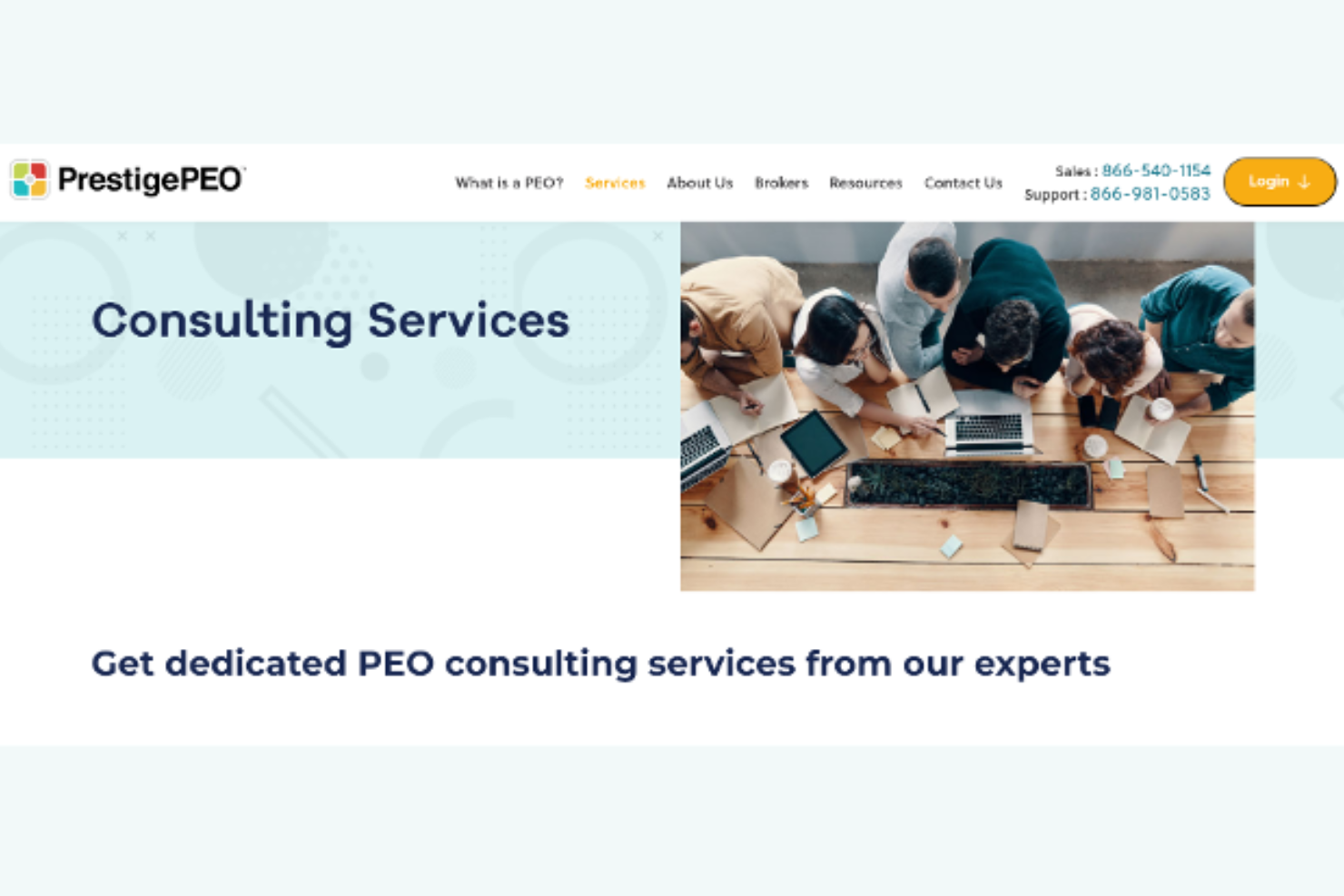 PrestigePEO screenshot - 10 Beste PEO-makelaars van 2026: Beoordeeld en vergeleken