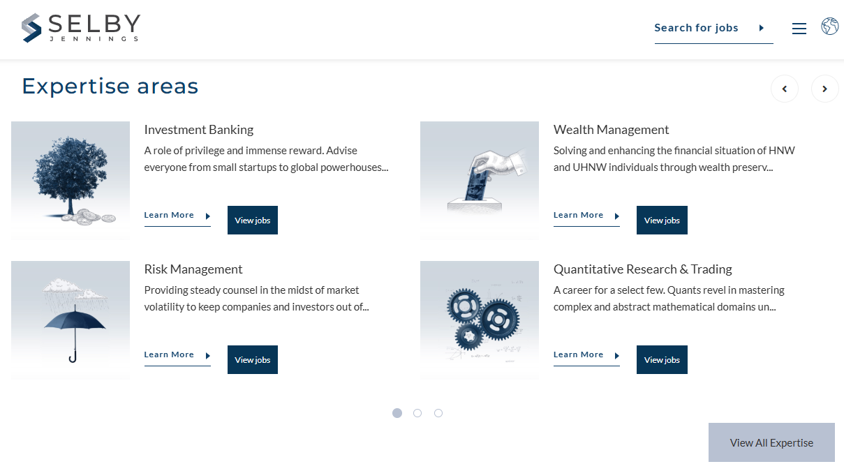 Selby Jennings screenshot - 10 beste wervingsbureaus voor de financiële sector van 2026: beoordeeld