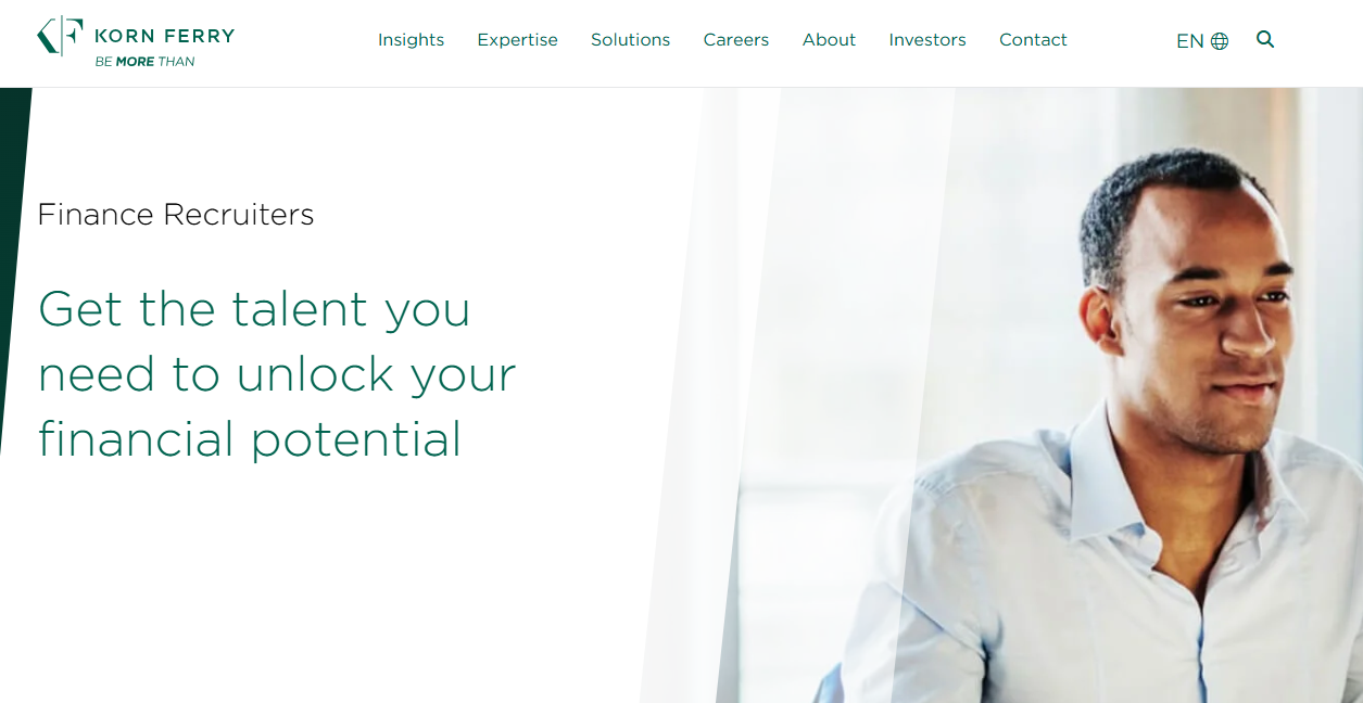 Korn Ferry screenshot - 10 beste wervingsbureaus voor de financiële sector van 2026: beoordeeld