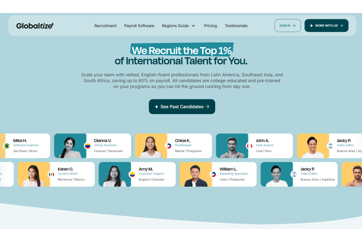 Globaltize screenshot - 10 beste IT-wervingsbureaus beoordeeld in 2026