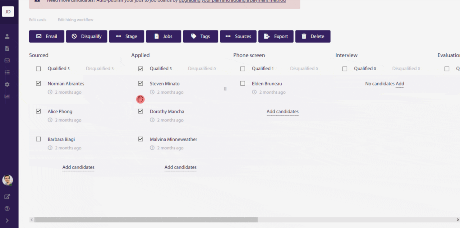 100Hires screenshot - 10 beste software voor relatiebeheer van kandidaten van 2026: beoordeeld