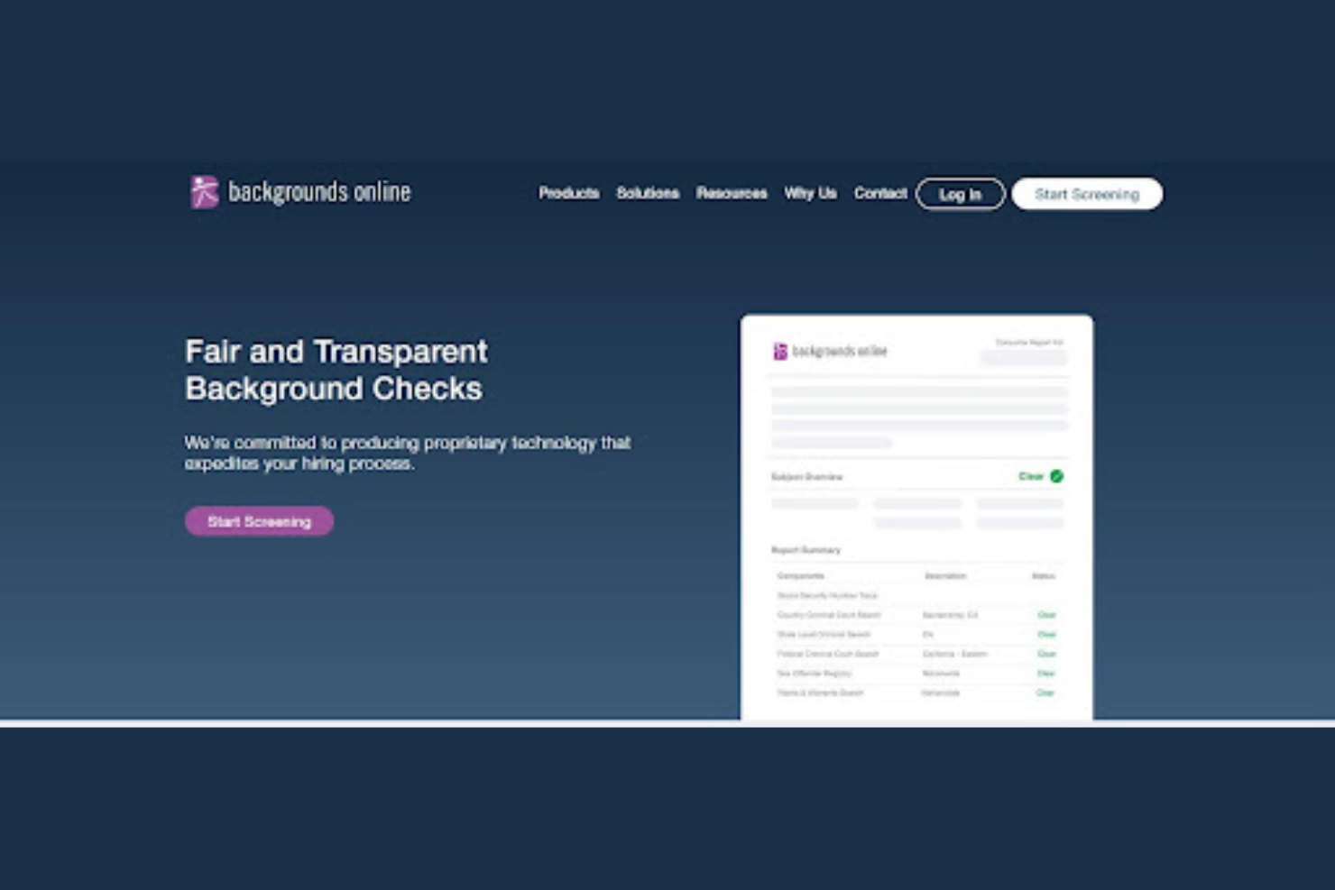 Backgrounds Online screenshot - 10 beste werknemersverificatiediensten beoordeeld in 2026