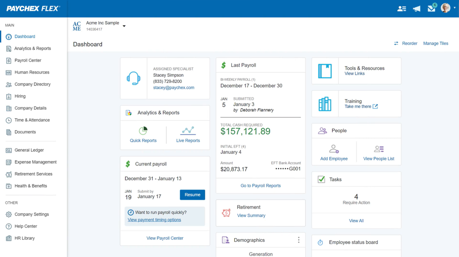 Paychex screenshot - 10 Beste HR-adviesbureaus voor kleine bedrijven beoordeeld in 2026